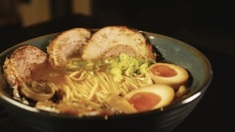 Pork Chashu Ramen Stock Footage 321428336