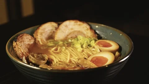 Pork Chashu Ramen Stock Footage 321428337