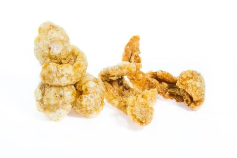 Pork cracklings isolated Stock Photos