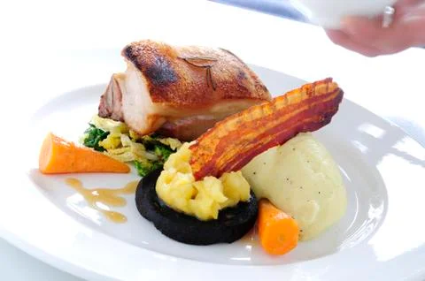 Pork dinner Stock Photos