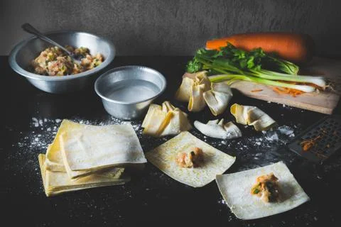 Pork dumplings Stock Photos