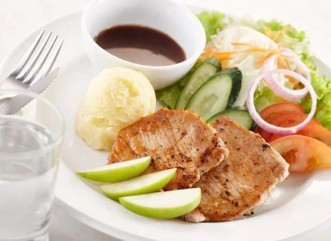 Pork escalopes Foto stock