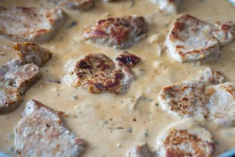 Pork filet in a sauce Stock Photos
