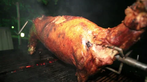 Pork on grill Stock Footage 40743355