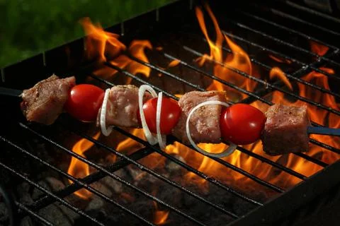 Pork on the grill Stock Photos