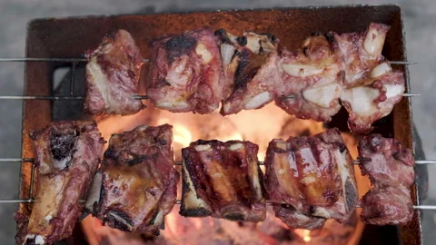 Pork grill on the stove 動画素材 147128493
