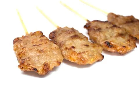 Pork grill on white Stock Photos