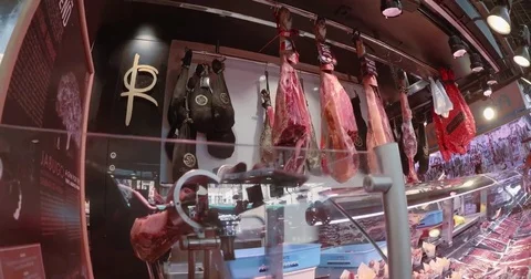 Pork ham in  Barcelona Video stock 77127674