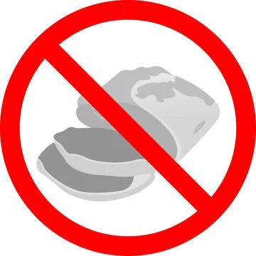 Pork ham with a forbidden sign. Vector illustration. Stock Illustration
