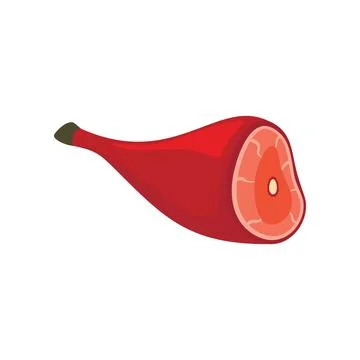 Pork ham icon in flat style Stock Illustration