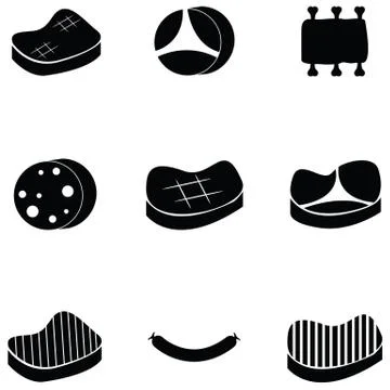 Pork icon set Illustrazione stock