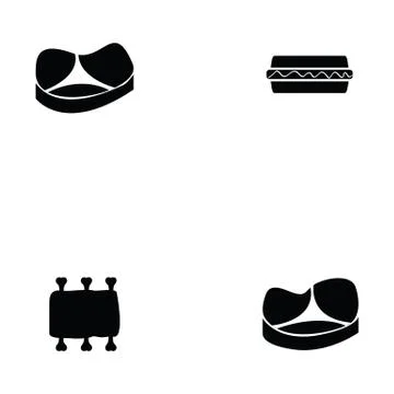 Pork icon set Stock Illustration