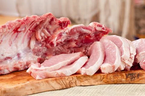 Pork joint meat separating Stock Photos