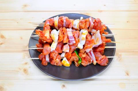 Pork kebabs. Stock Illustration