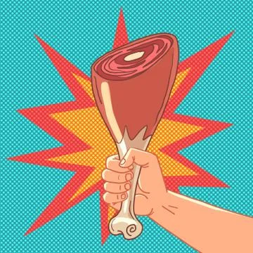 Pork knuckle leg Stock Illustration