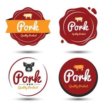 Pork label Illustrazione stock