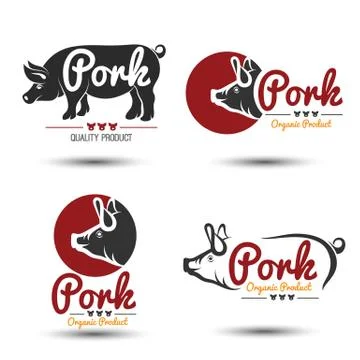 Pork label Illustrazione stock