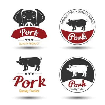 Pork label Illustrazione stock