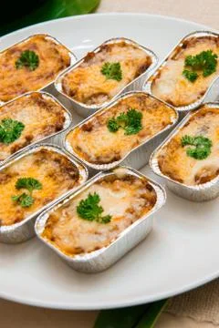 Pork lasagna Stock Photos