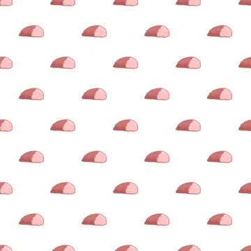 Pork loin meat seamless pattern on white background Stock Illustration