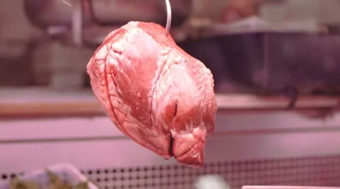 Pork in the Market Stock Footage 8855823