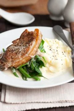 Pork with mashed potatoes Stock-Fotos