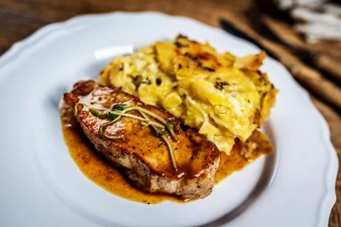 Pork meat sous vide Stock Photos