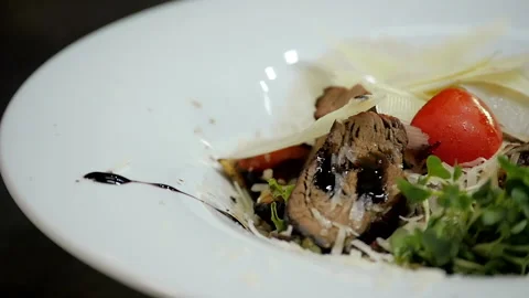 Pork Meat with Vegetables Stock Footage 131630407