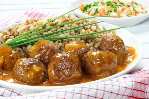 Pork meatballs Stock Photos