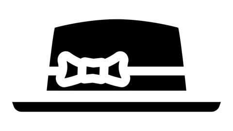 Pork pie hat cap glyph icon animation Stock Footage 326744254