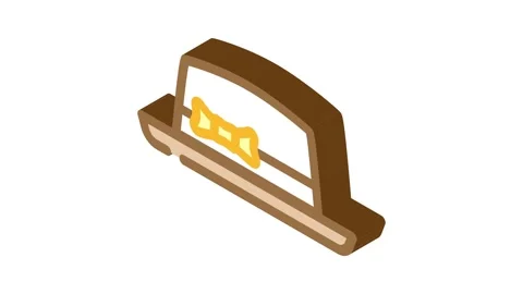 Pork pie hat cap isometric icon animation Stock Footage 327291499