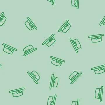 Pork pie hat cap line vector seamless pattern イラスト素材
