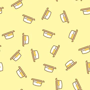 Pork pie hat cap vector seamless pattern Stockillustratie