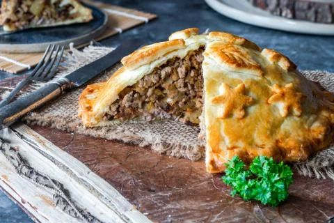 Pork pie Foto stock
