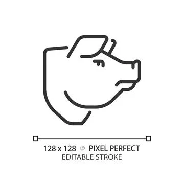 Pork pixel perfect linear icon Stock-Illustration