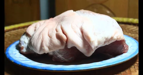 Pork on a plate Stock Footage 295571794