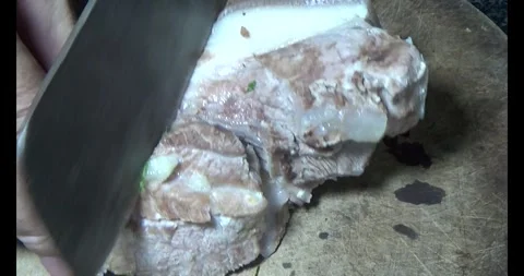 Pork on a plate Stock Footage 295572012