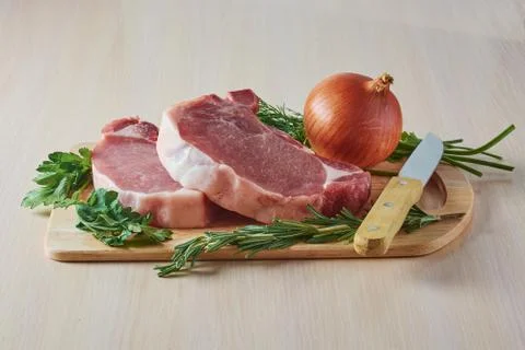 Pork for preparation of a dinner Fotos Stock