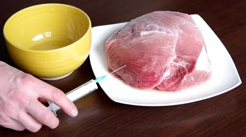 Pork, prepared for processing Stock Footage 48732463