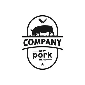 Pork Restaurant Logo Stock Illustration