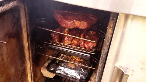 Pork riblets and beef cuck rye roast whi... | Stock Video | Pond5