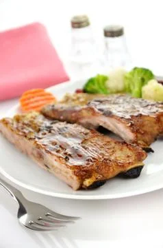 Pork ribs dinner Stock Photos