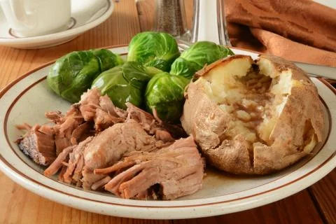 Pork roast dinner Stock Photos