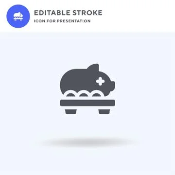Pork Roast icon vector, filled flat sign, solid pictogram isolated on white Stock Illustration