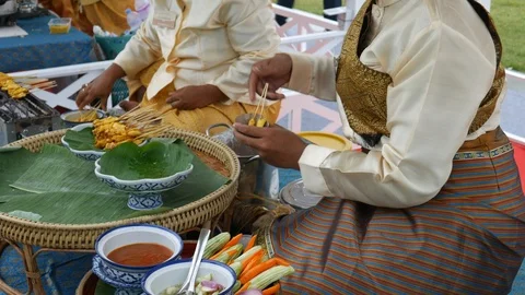 Pork Satay Stock Footage 122582875