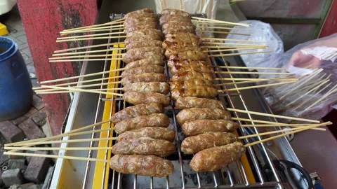 Pork satay Stock Footage 295624674