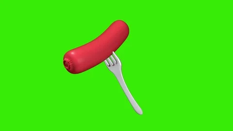 Pork sausage isolated 3d icon motion Stock Footage 331355745