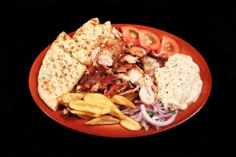 Pork served on a plate Stock Photos