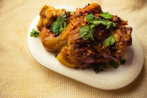Pork shank, main course. Stock Photos