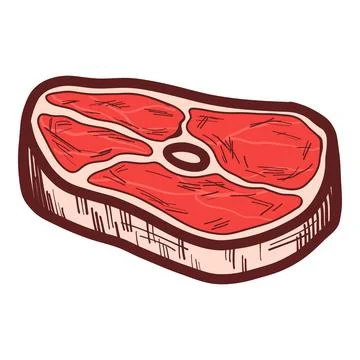 Pork steak icon, hand drawn style Stock Illustration
